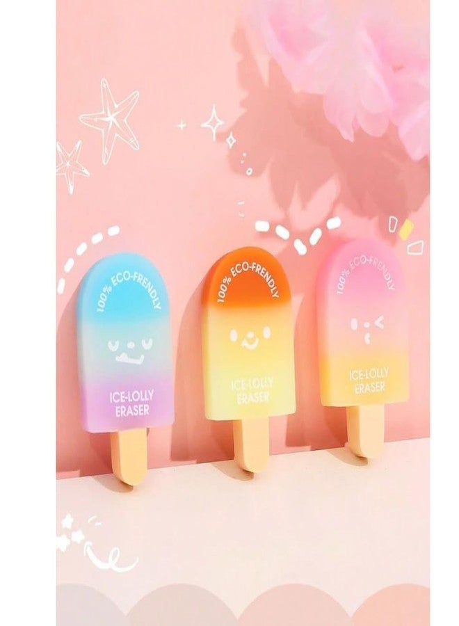 YONIMI Eco Ice Lolly Erasers - Fun for Kids, Friendly for Earth | Kids' Favorite! 100% Eco-Friendly Ice Lolly Erasers by | Fun, Cute, and Planet Friendly (3 pcs) - Image 4